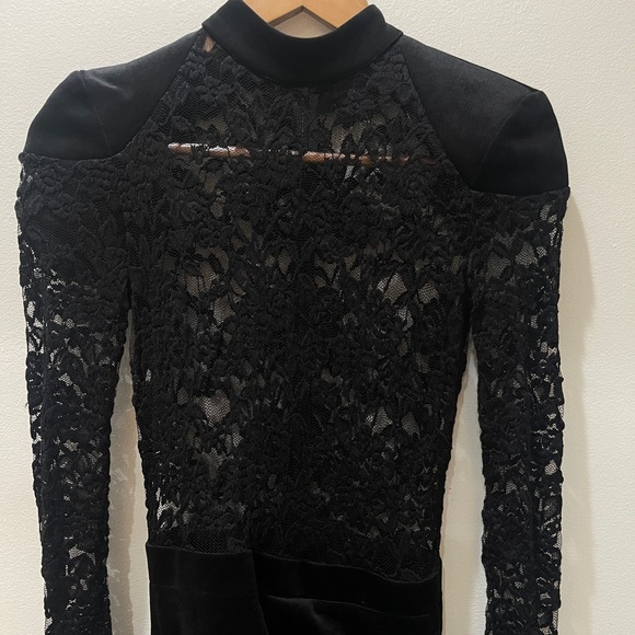 NADINE MERABI Black Lace Long Sleeve Dress - Picture 8 of 10